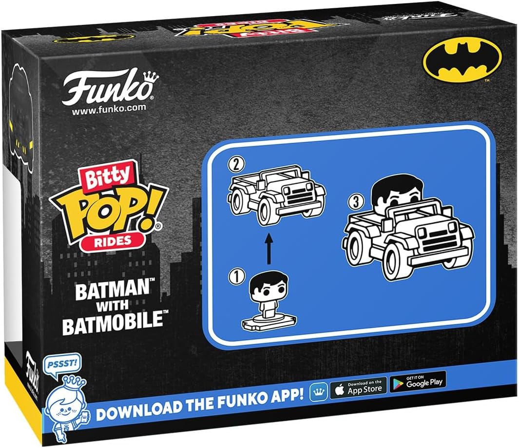 Bitty Pop Rides Batman and Batmobile