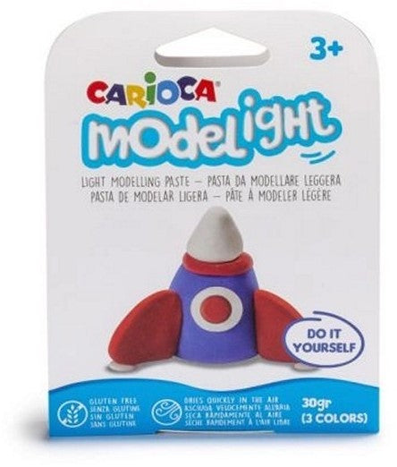 30 g di pasta da modellare. Modello di razzo da trasporto