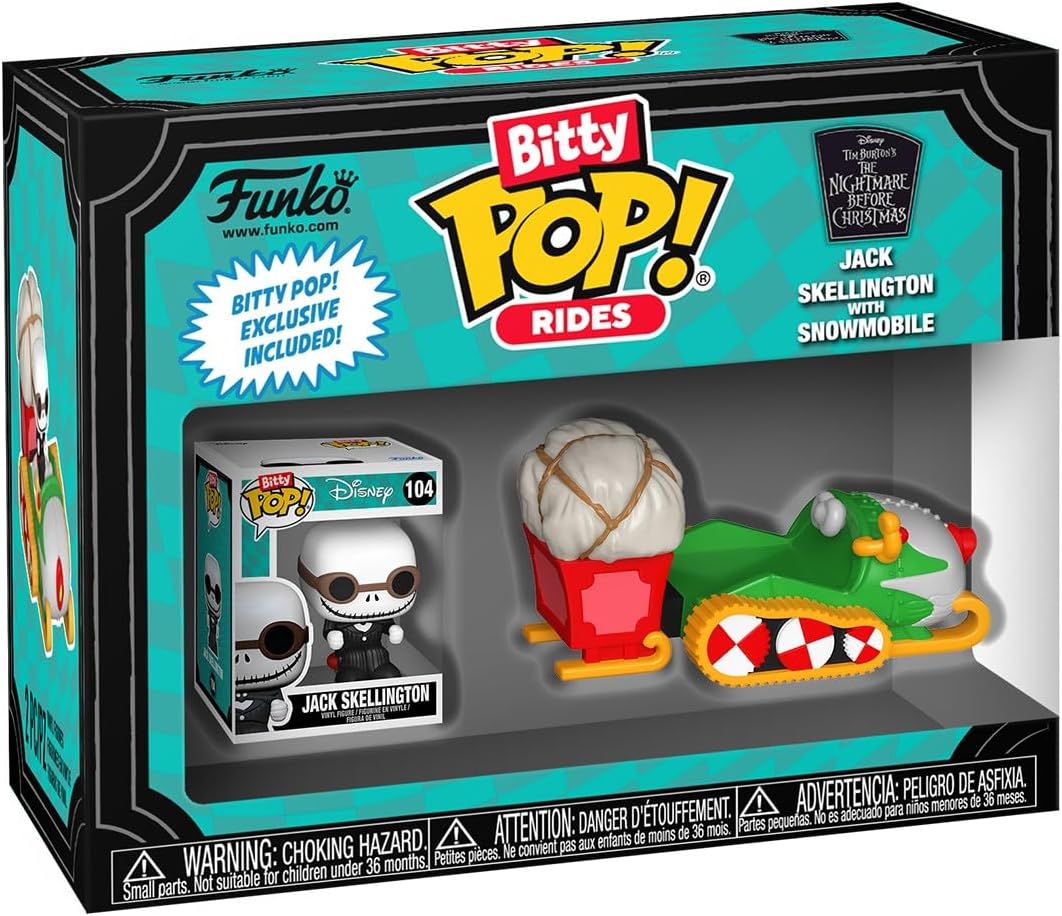 Bitty Pop Rides Jack Skellington with Snowmobile
