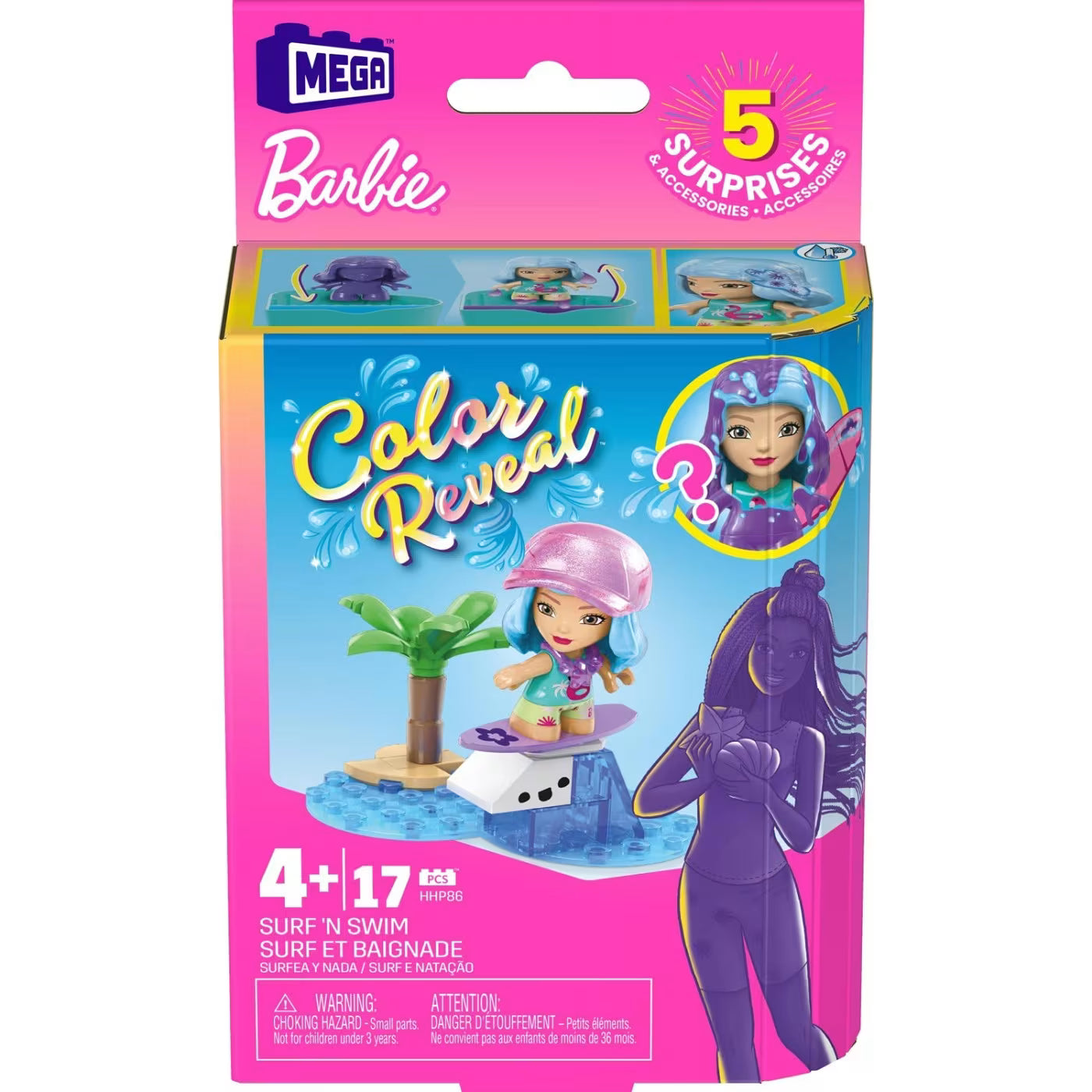 MEGA Barbie Color Reveal Surf et Baignade