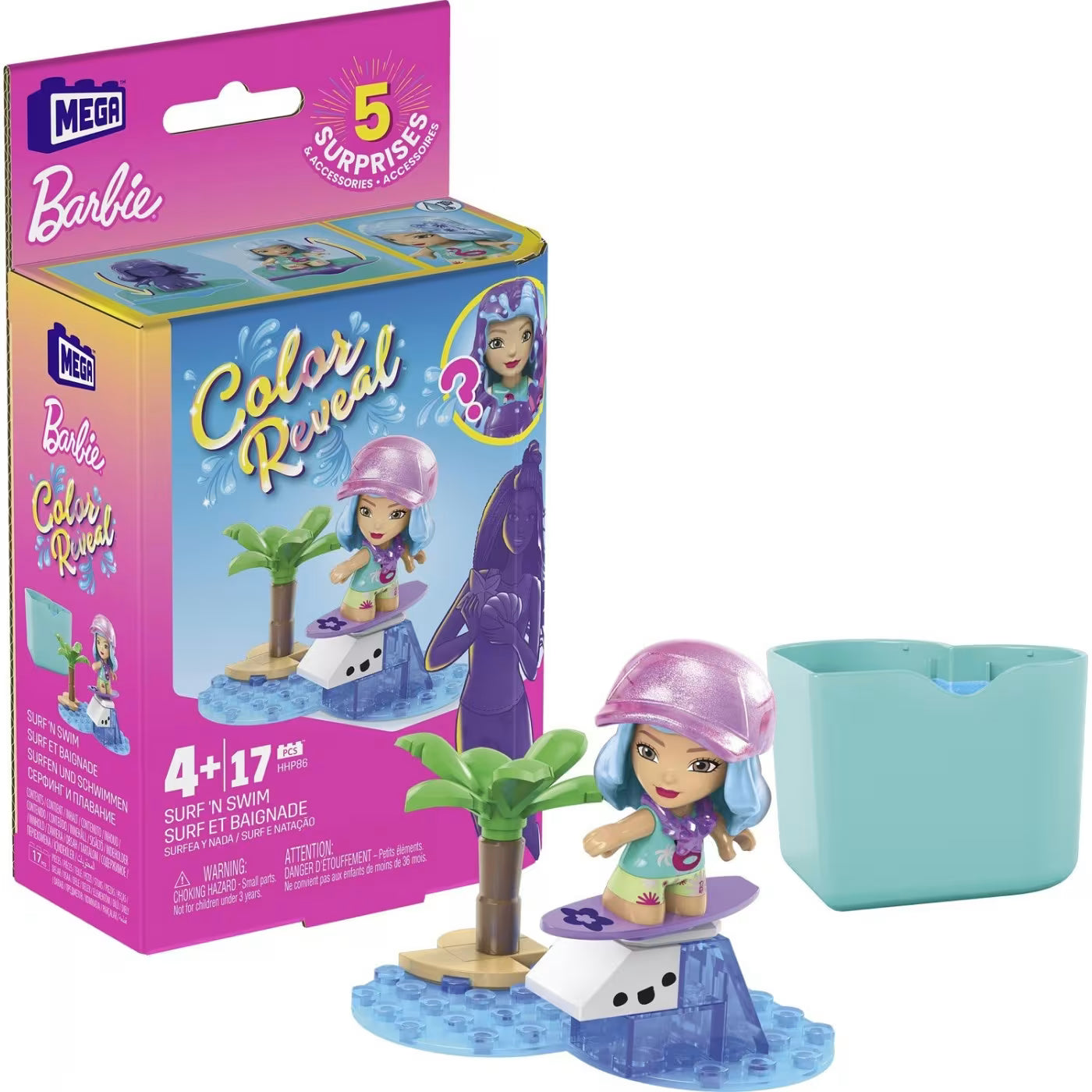 MEGA Barbie Color Reveal Surf et Baignade