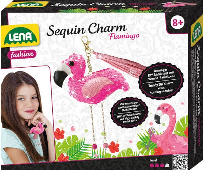 Lena Fashion Sequin Charm Flamingo