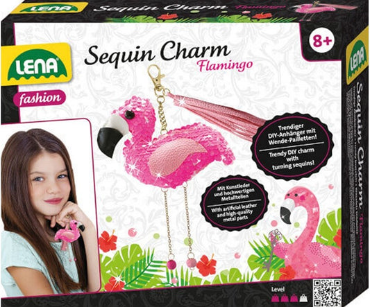 Lena Fashion Sequin Charm Flamingo