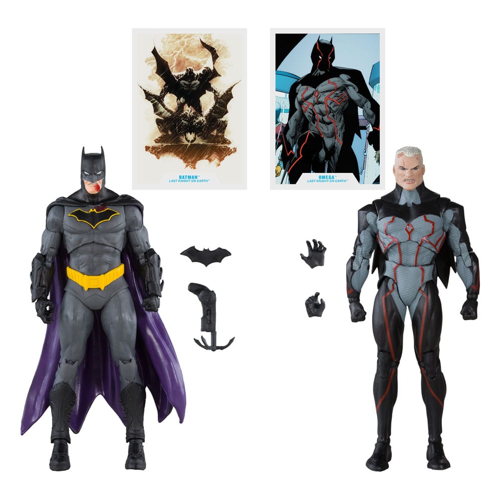 Pack de 2 figurines Mc Farlane Omega (Unmasked) & Batman (Bloody)