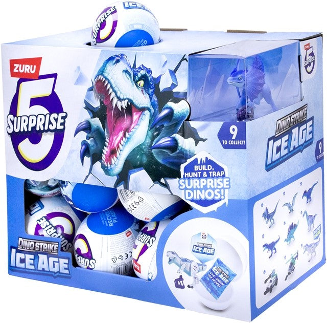 Zuru 5 Surprise Surprise Ball 9cm Dino Strike Ice Age